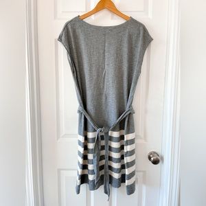 GAP Women’s Preppy Grey Stripe Belted Sleeveless Cotton Dress XL